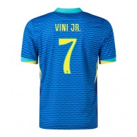 Camiseta Brasil Vinicius Junior #7 Segunda Equipación Replica Copa America 2024 mangas cortas
